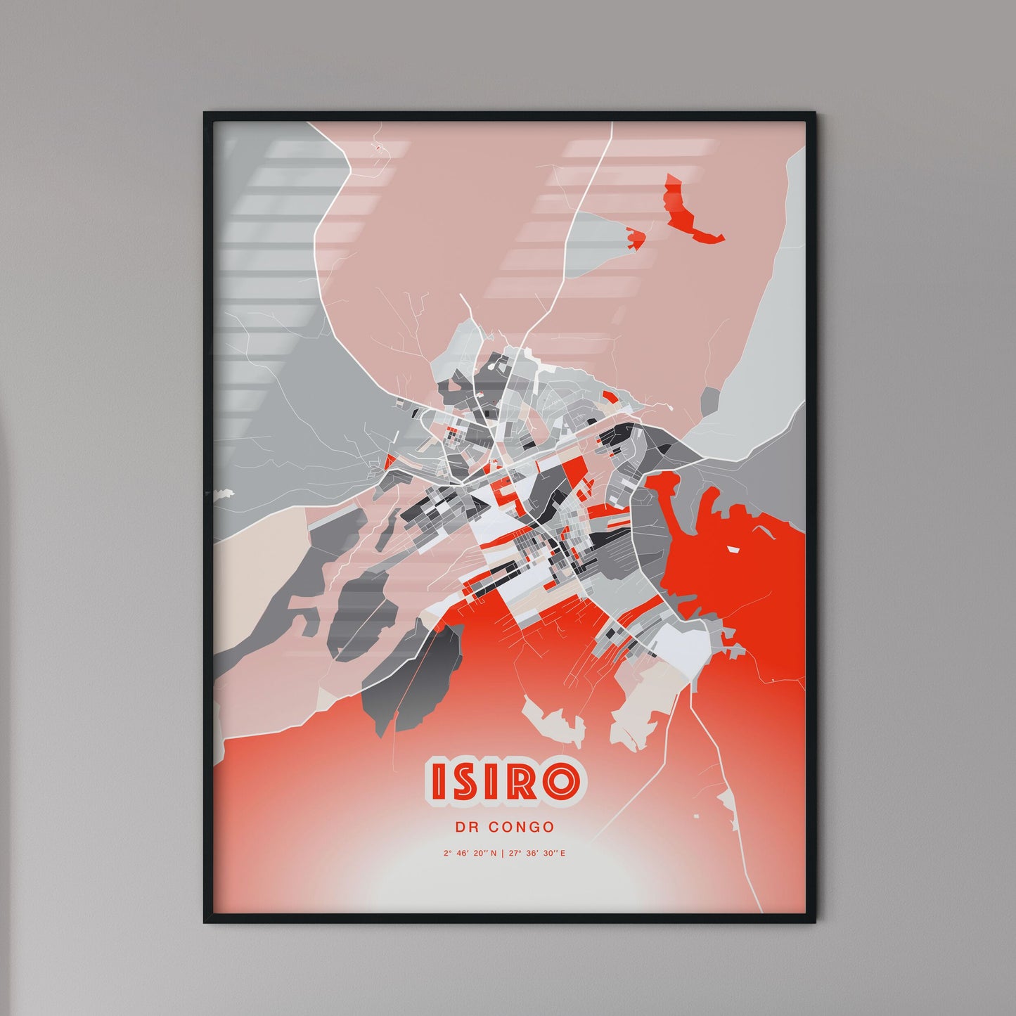 Colorful ISIRO DR CONGO Fine Art Map Modern