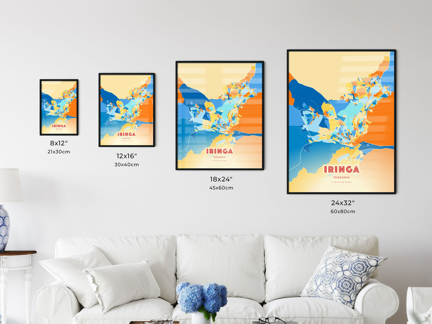 Colorful IRINGA TANZANIA Fine Art Map