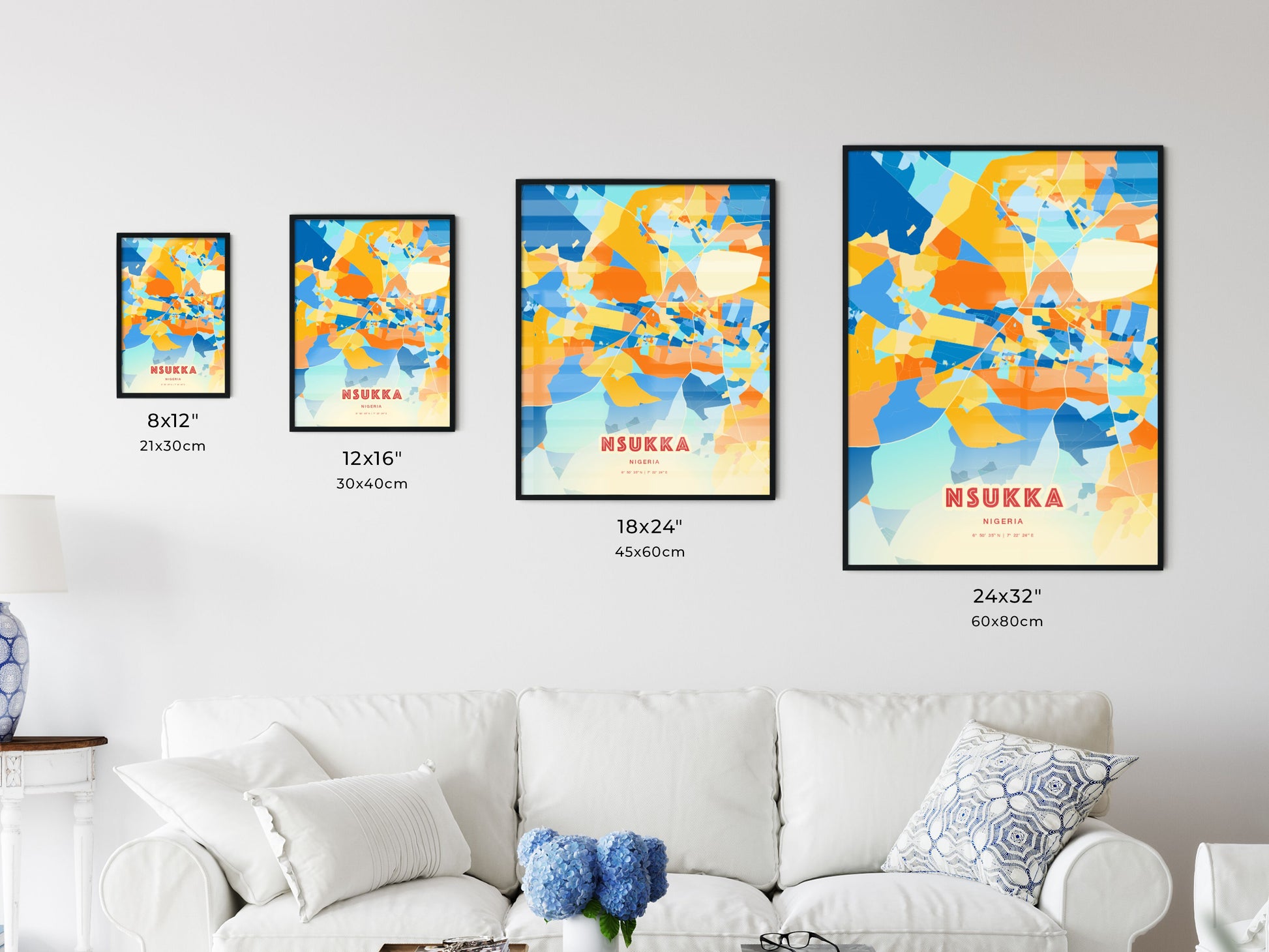 Colorful NSUKKA NIGERIA Fine Art Map