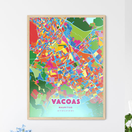 Colorful VACOAS MAURITIUS Fine Art Map Crazy Colors