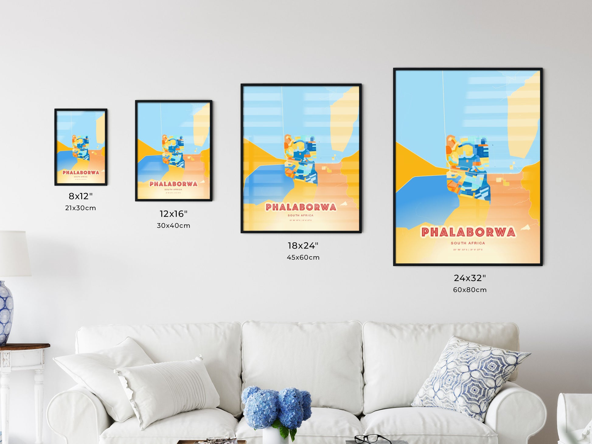 Colorful PHALABORWA SOUTH AFRICA Fine Art Map