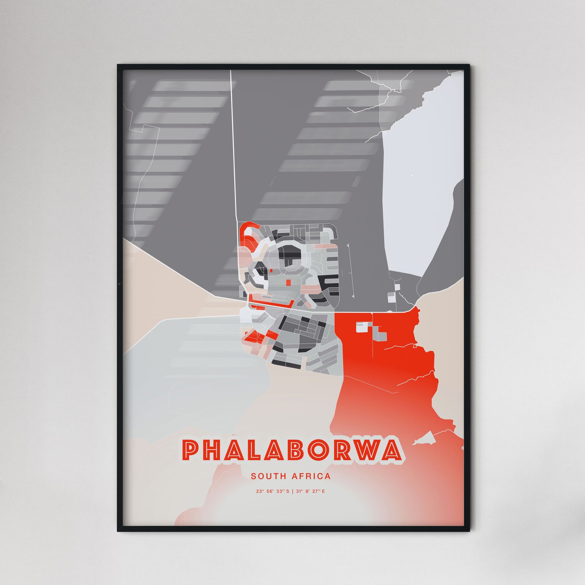 Colorful PHALABORWA SOUTH AFRICA Fine Art Map Modern