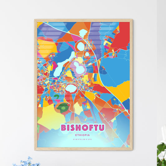 Colorful BISHOFTU ETHIOPIA Fine Art Map Crazy Colors