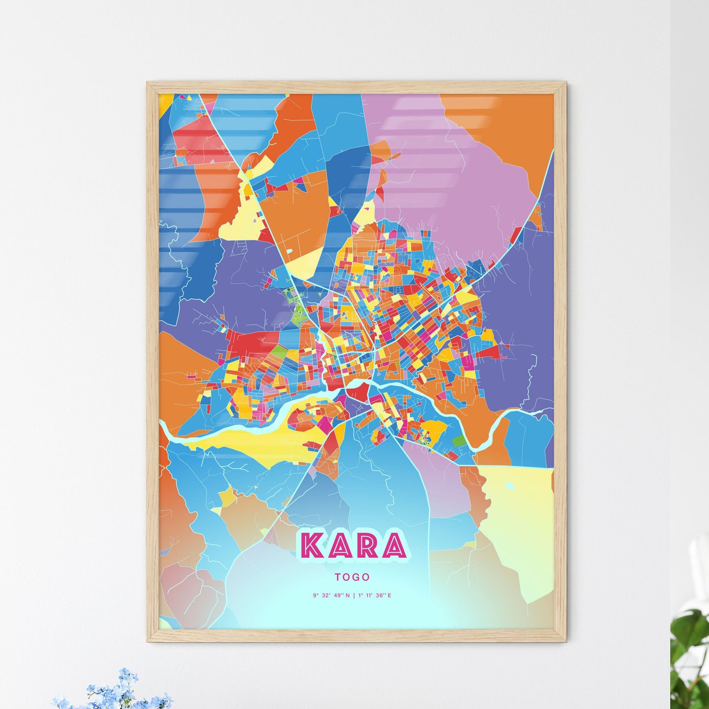 Colorful KARA TOGO Fine Art Map Crazy Colors
