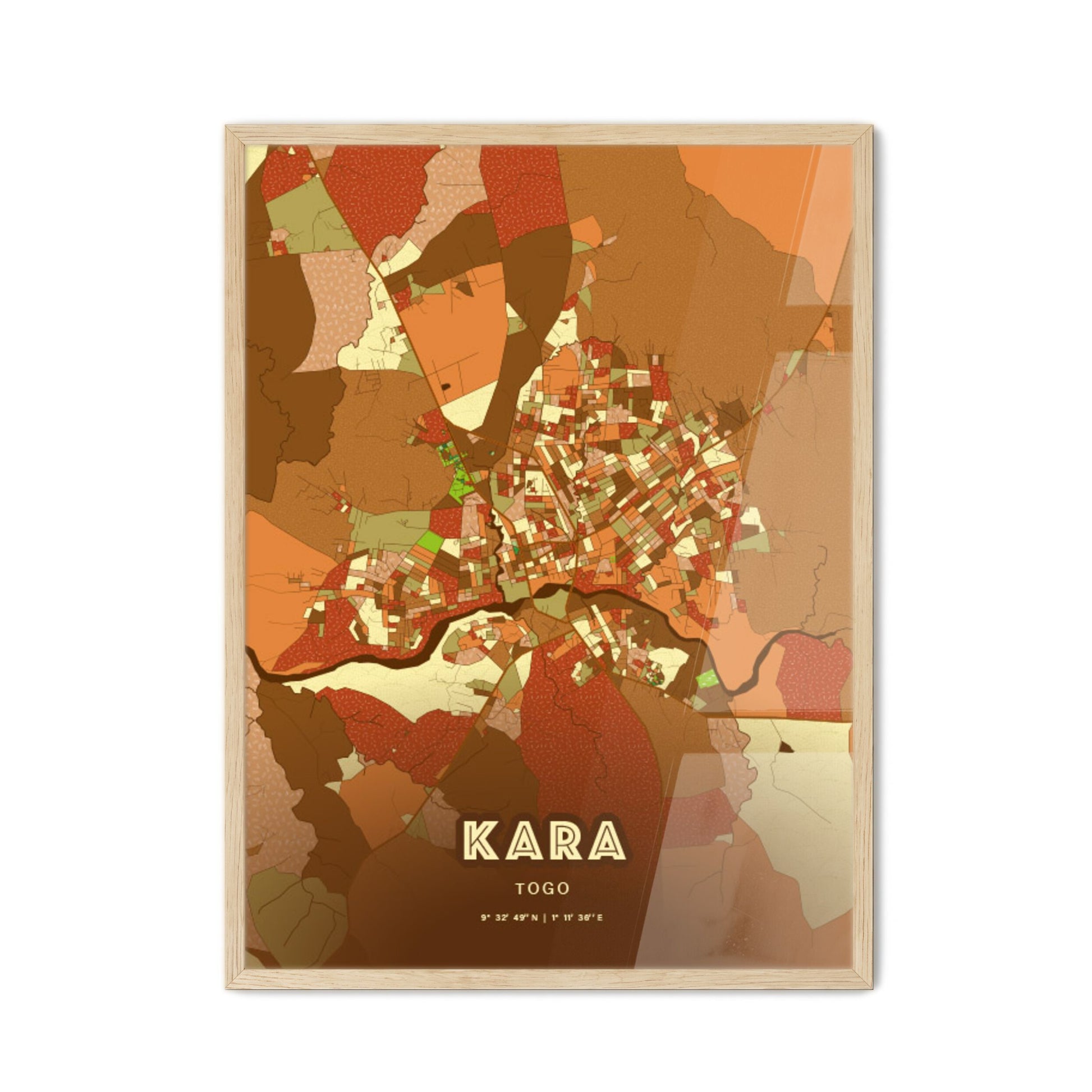 Colorful KARA TOGO Fine Art Map Farmhouse