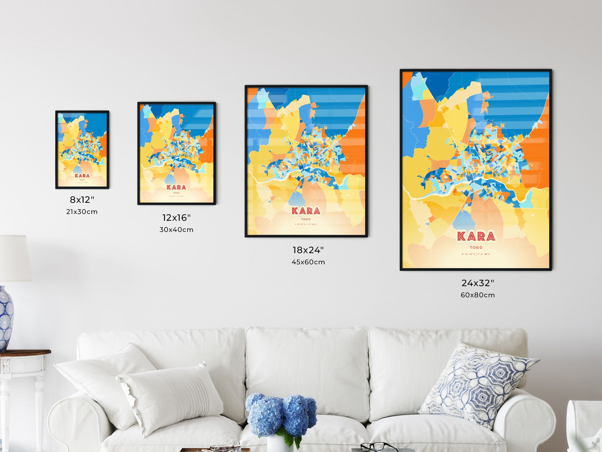 Colorful KARA TOGO Fine Art Map