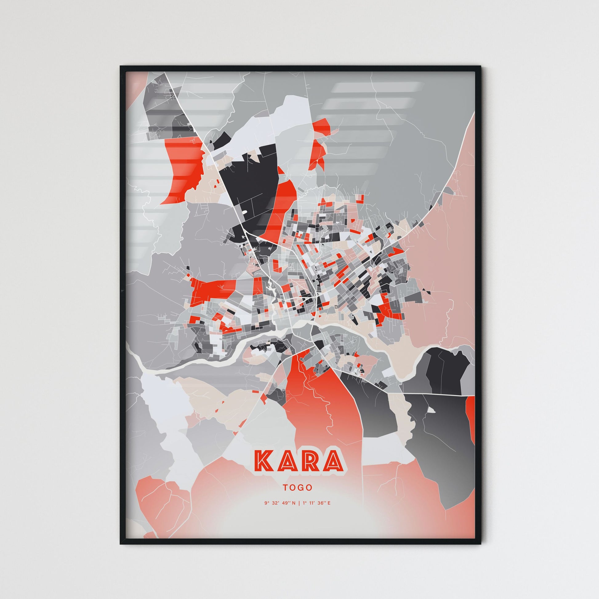 Colorful KARA TOGO Fine Art Map Modern