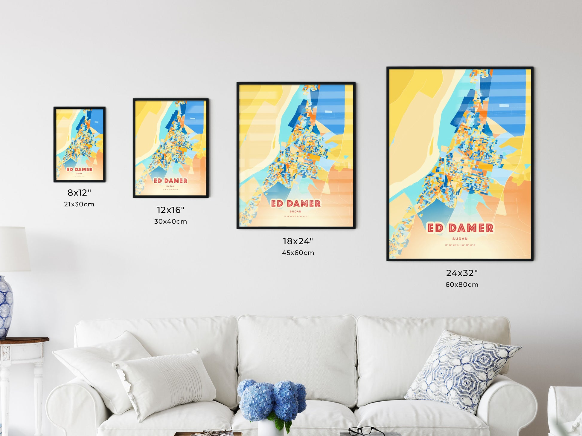 Colorful ED DAMER SUDAN Fine Art Map