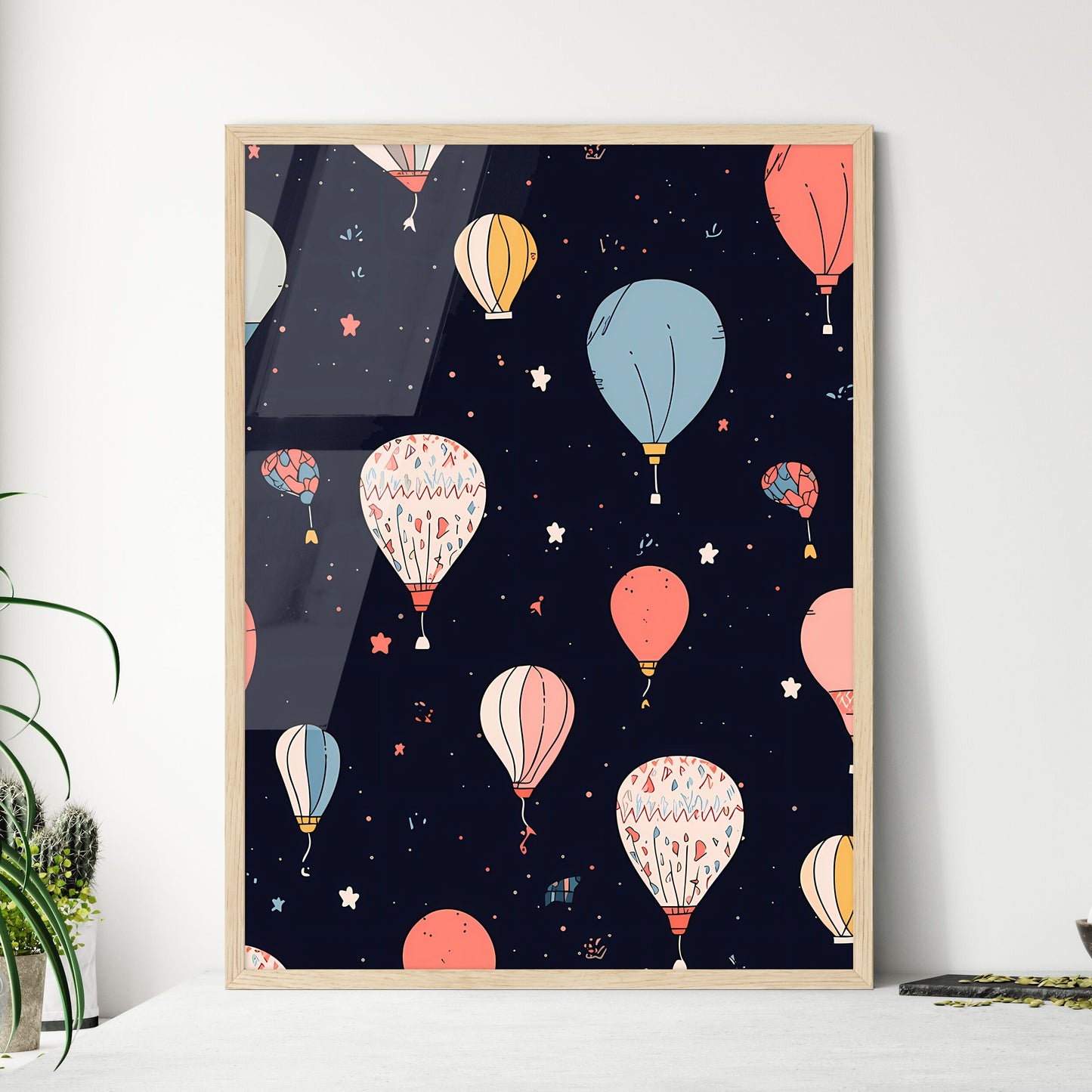 Pattern Of Hot Air Balloons Art Print Default Title