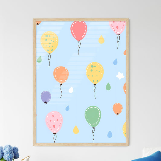 Pattern Of Balloons And Drops Art Print Default Title