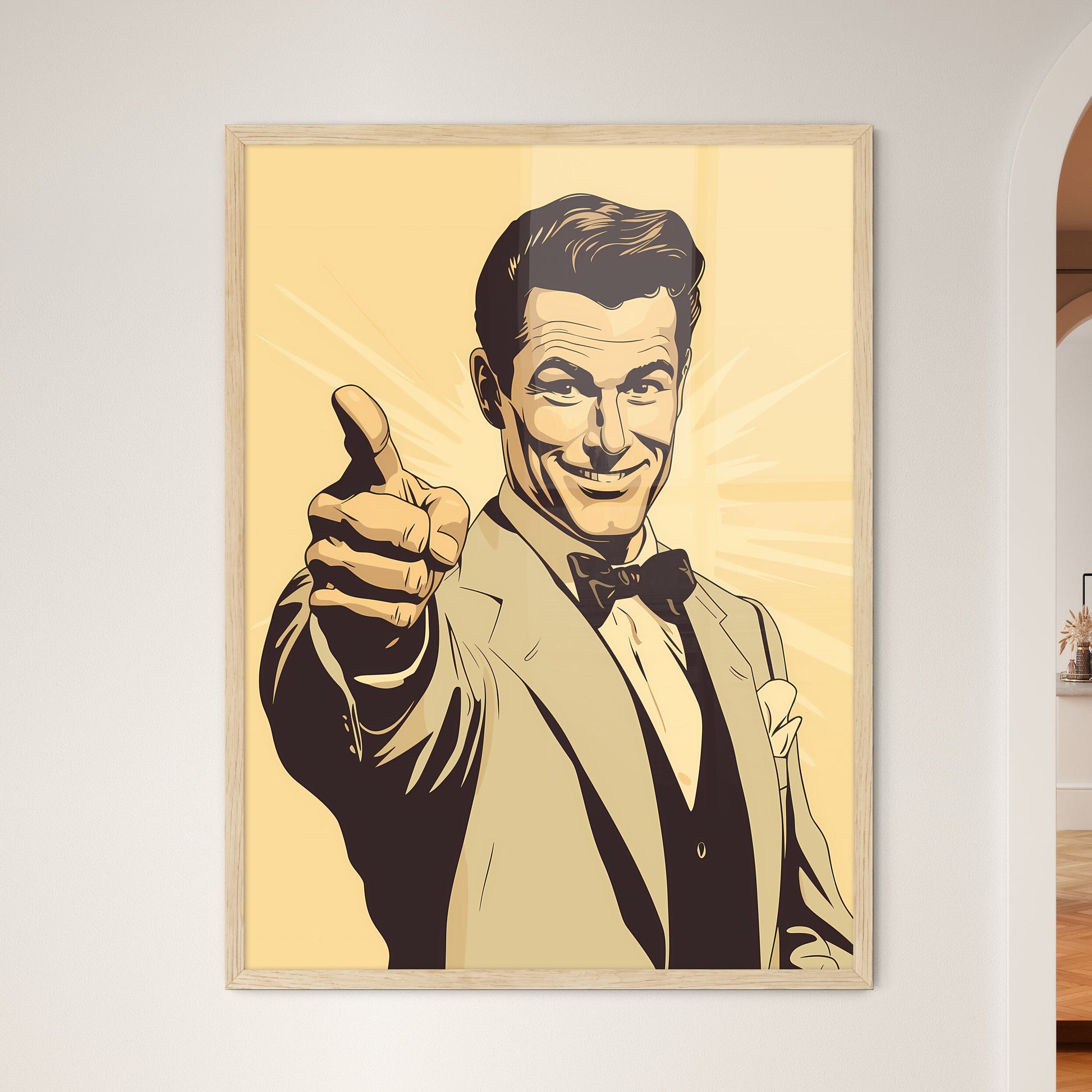 Man In A Suit Pointing His Finger Art Print Default Title