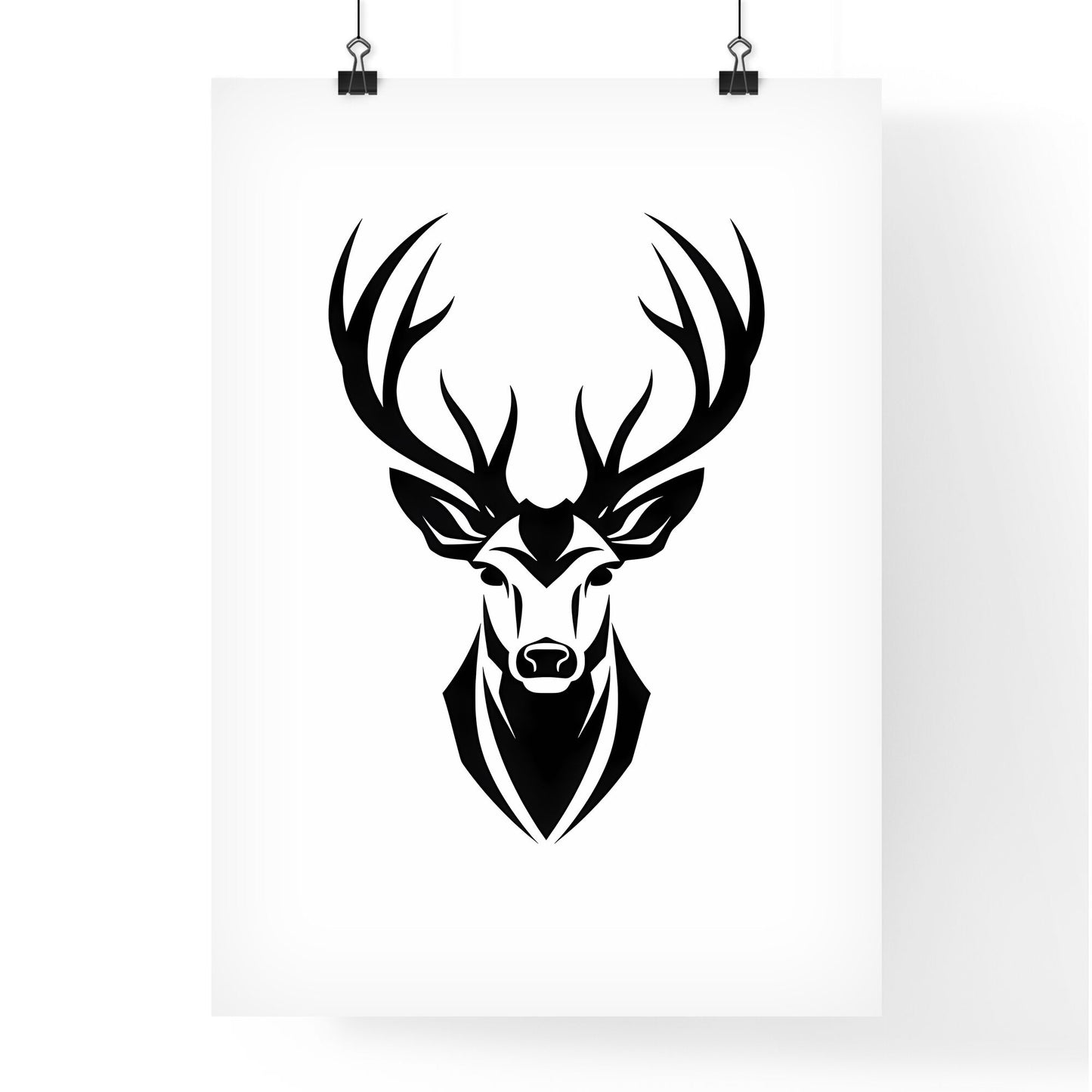 Black And White Image Of A Deer Head Art Print Default Title
