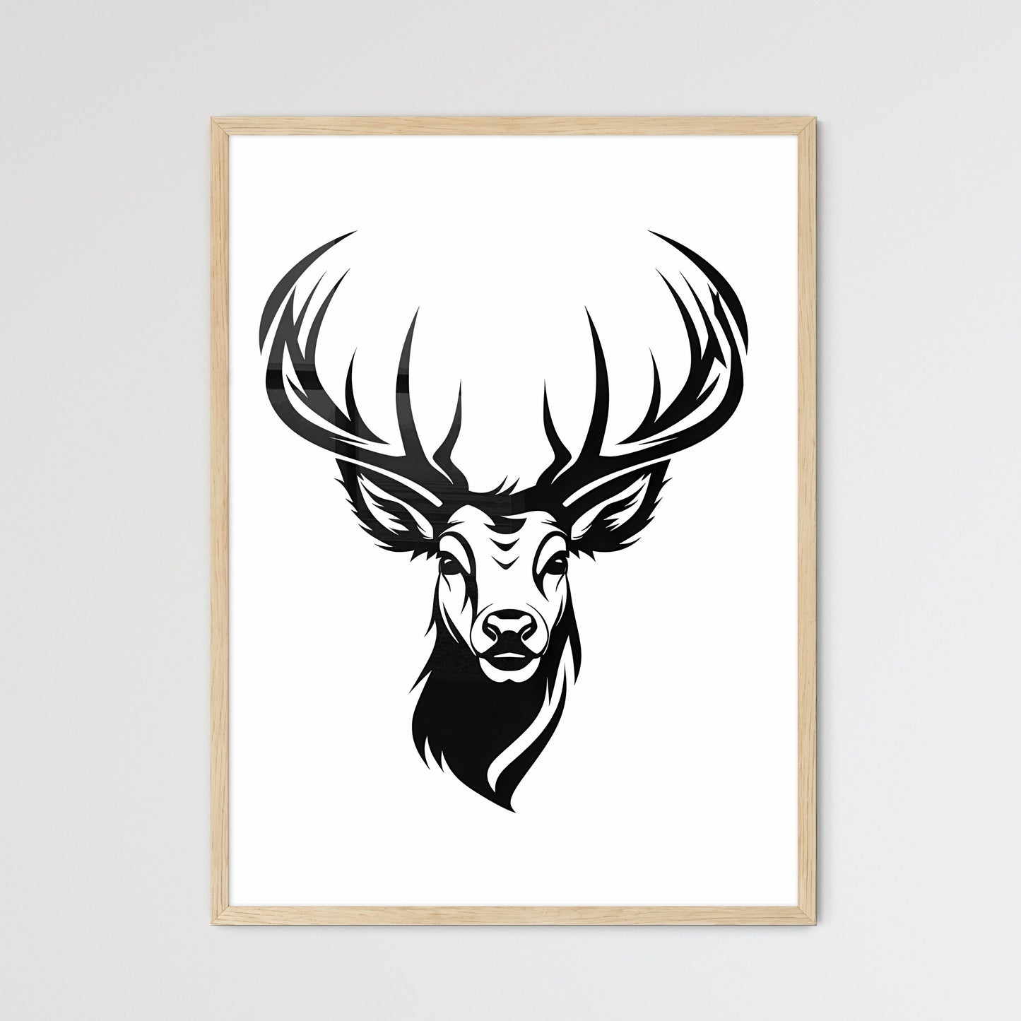 Black And White Image Of A Deer Head Art Print Default Title