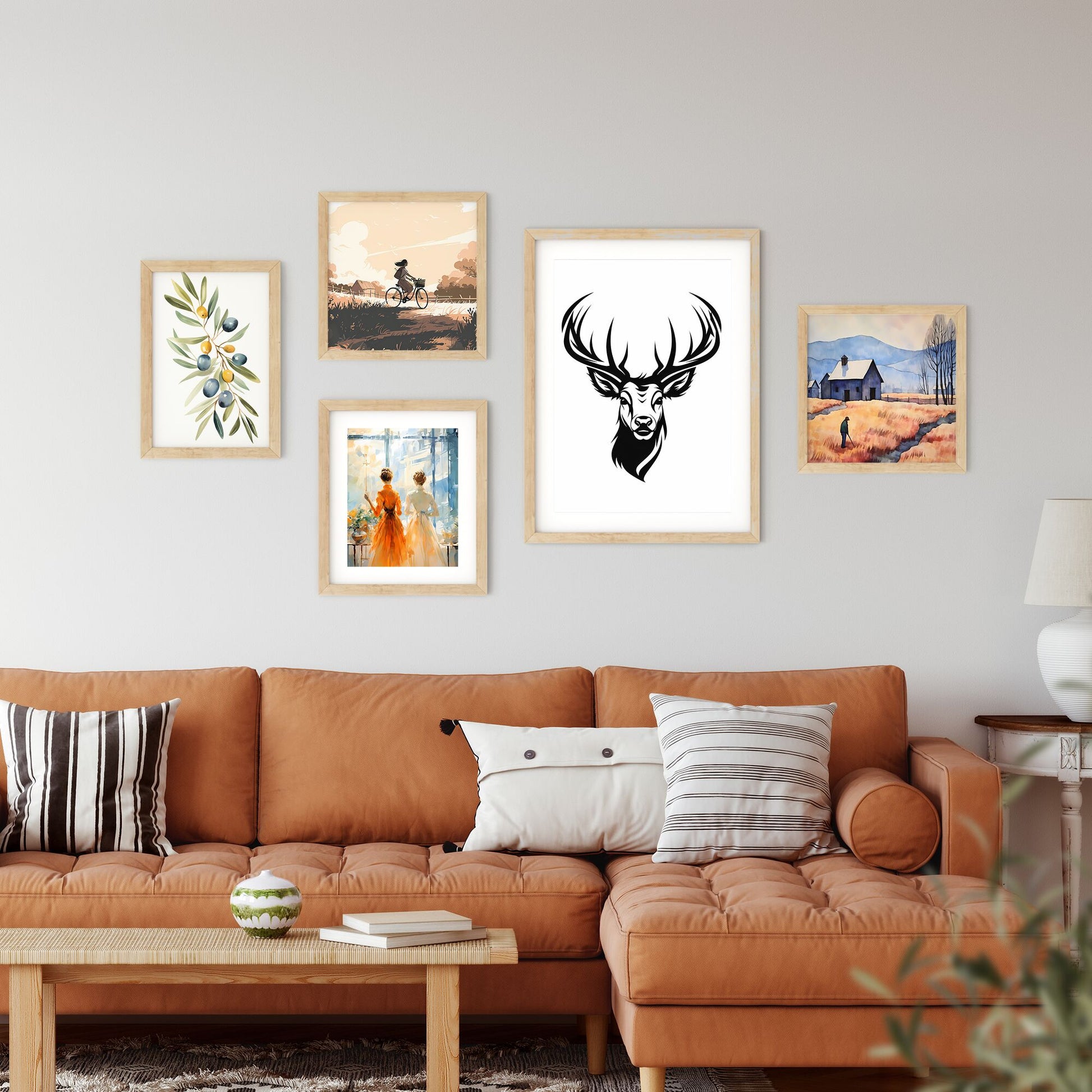 Black And White Image Of A Deer Head Art Print Default Title