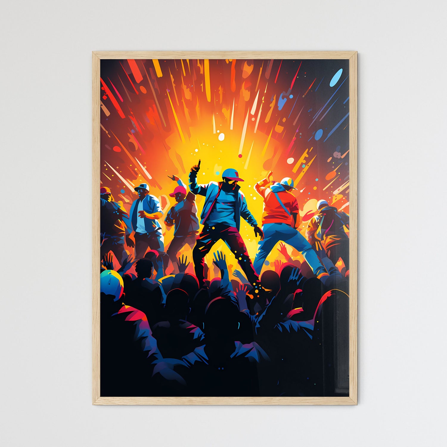 Group Of People Dancing In Front Of A Crowd  - Framed Art Print