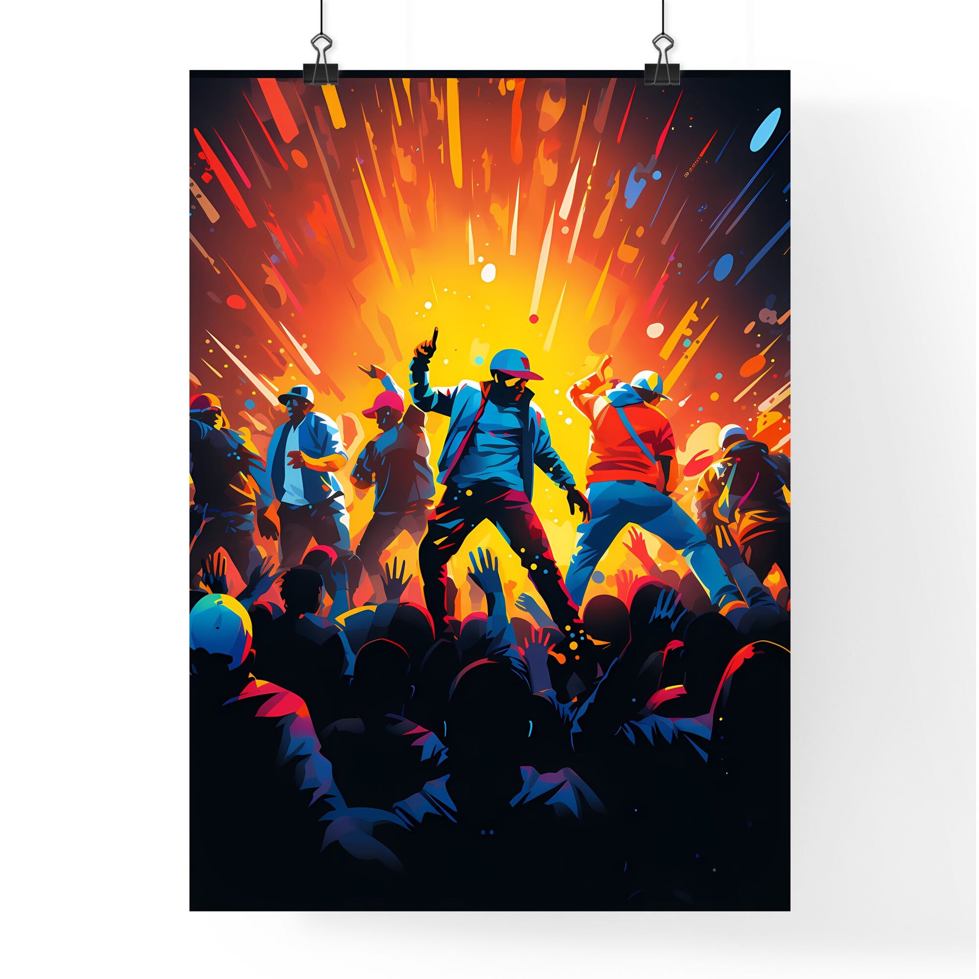 Group Of People Dancing In Front Of A Crowd Art Print Default Title