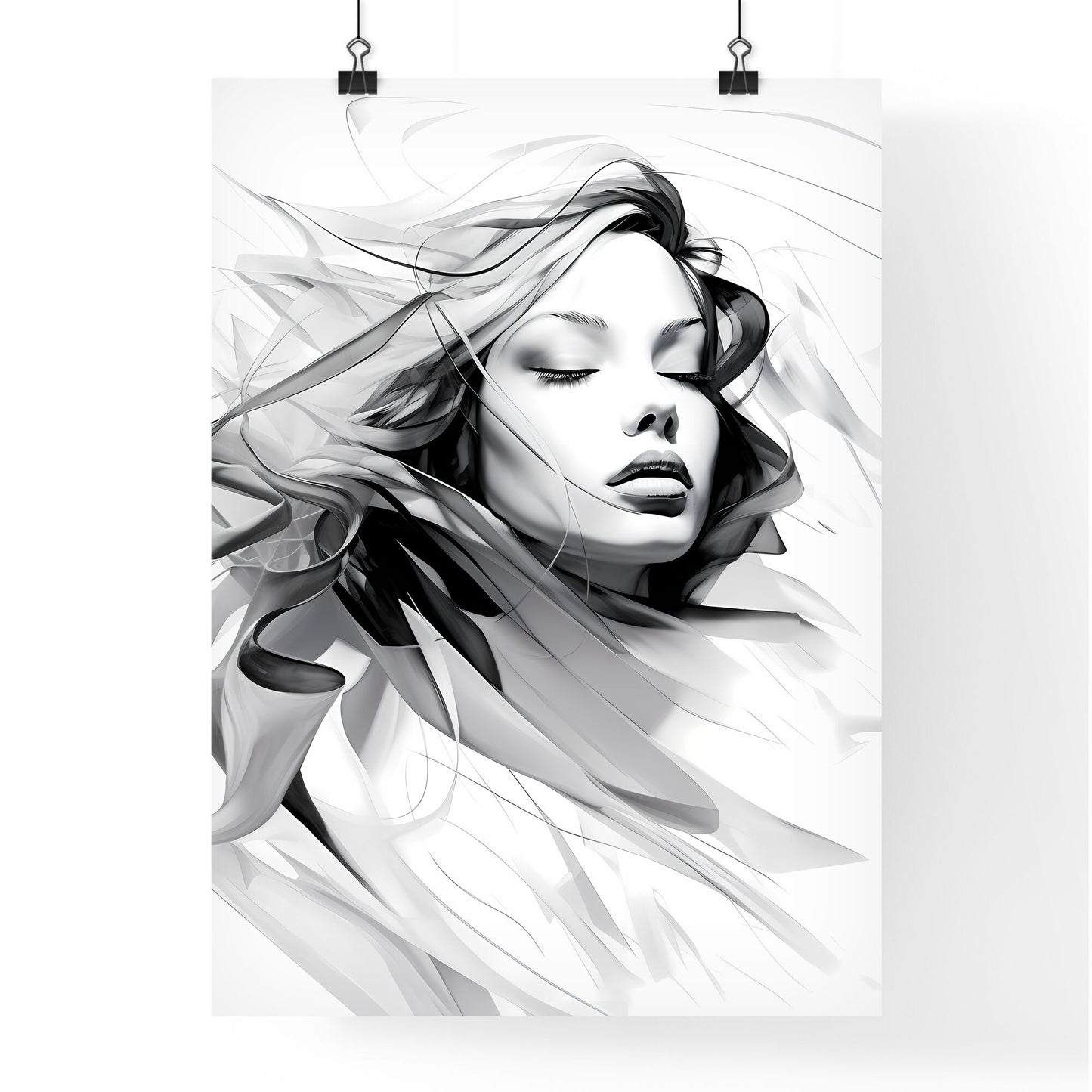 Woman With Long Hair Art Print Default Title