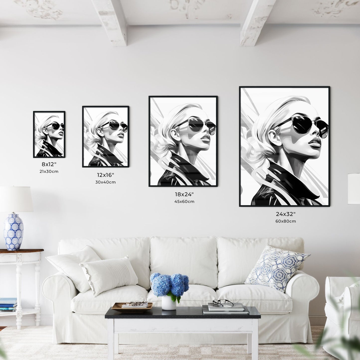 Woman Wearing Sunglasses Art Print Default Title