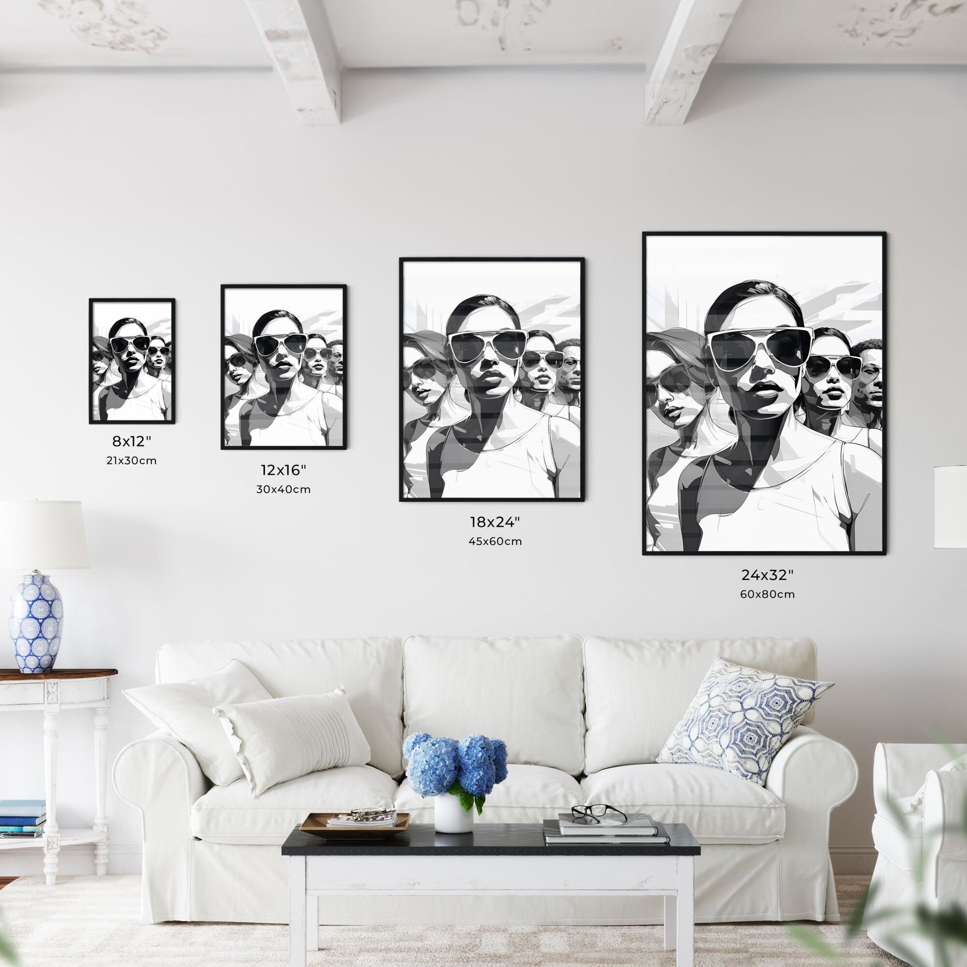 Group Of People Wearing Sunglasses Art Print Default Title