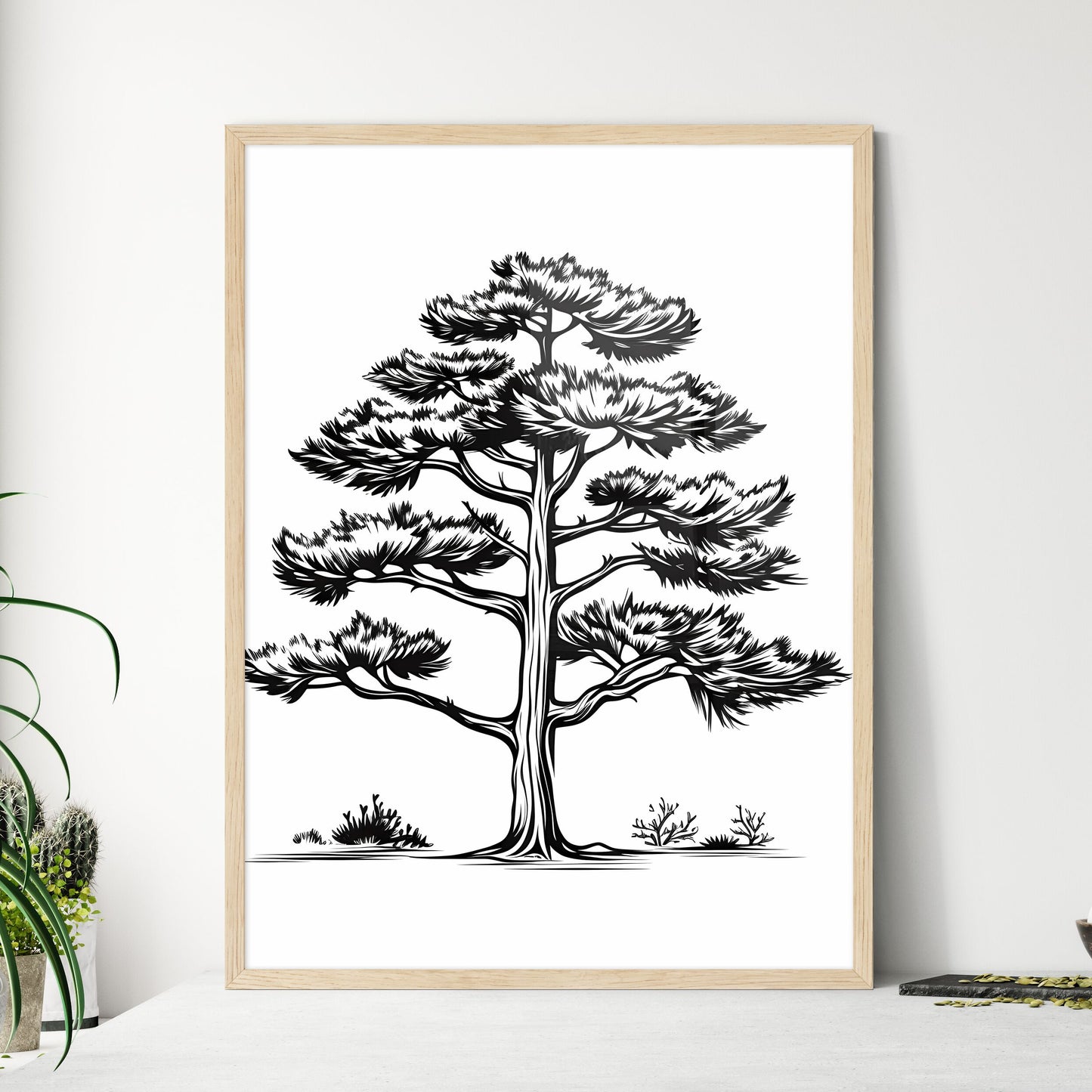 Black And White Drawing Of A Tree Art Print Default Title
