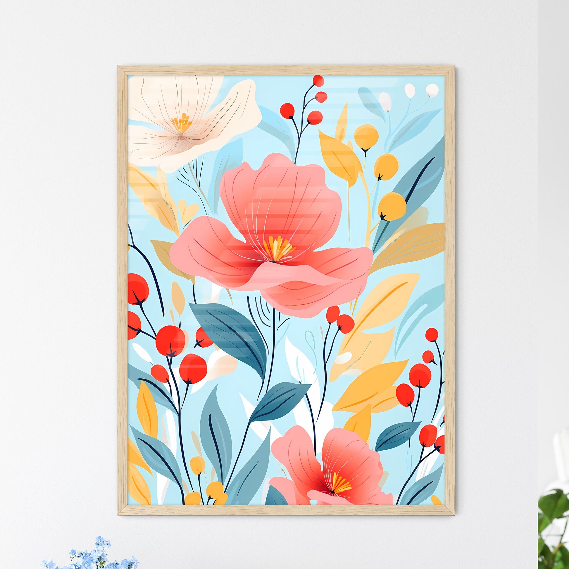 Painting Of Flowers And Leaves Art Print Default Title