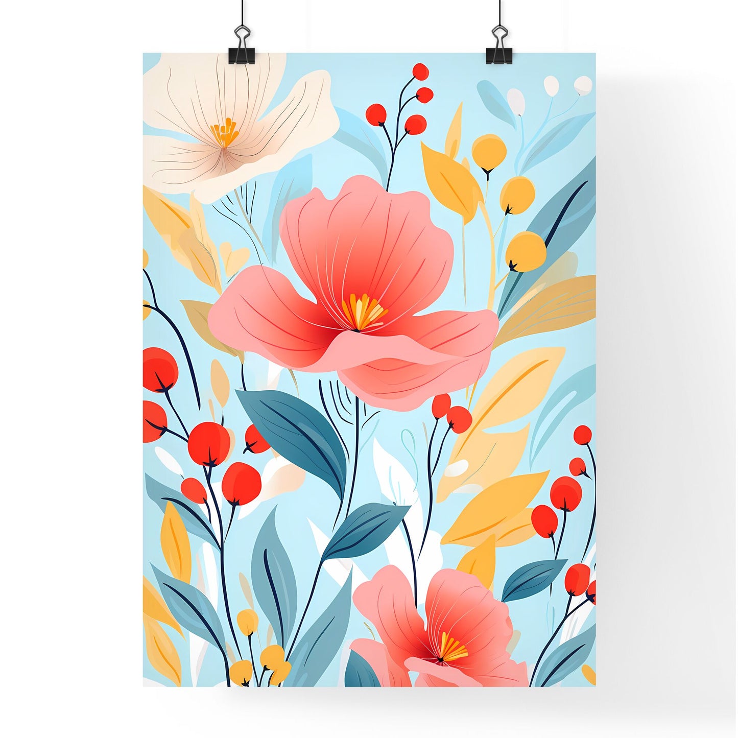 Painting Of Flowers And Leaves Art Print Default Title