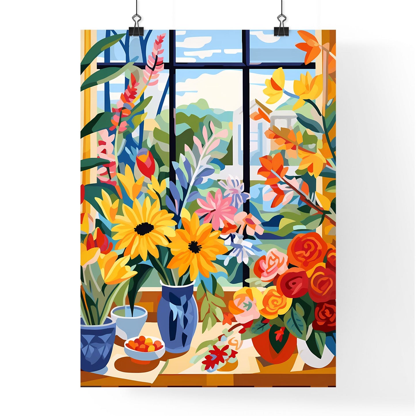 Painting Of Flowers In Vases Art Print Default Title