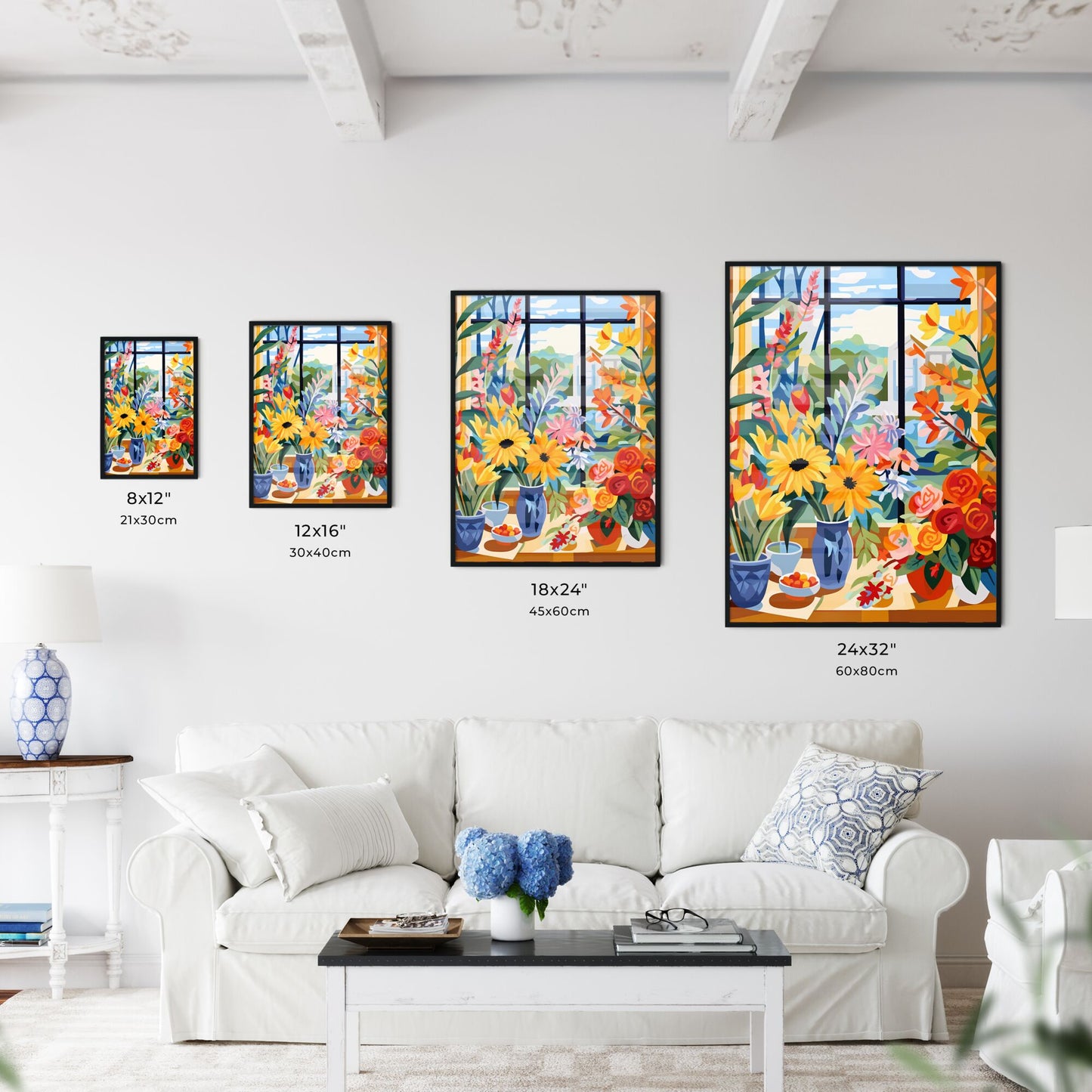 Painting Of Flowers In Vases Art Print Default Title