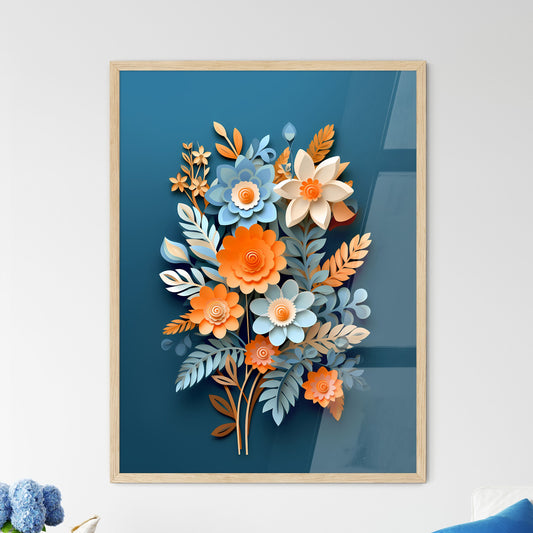 Paper Cut Out Of Flowers Art Print Default Title