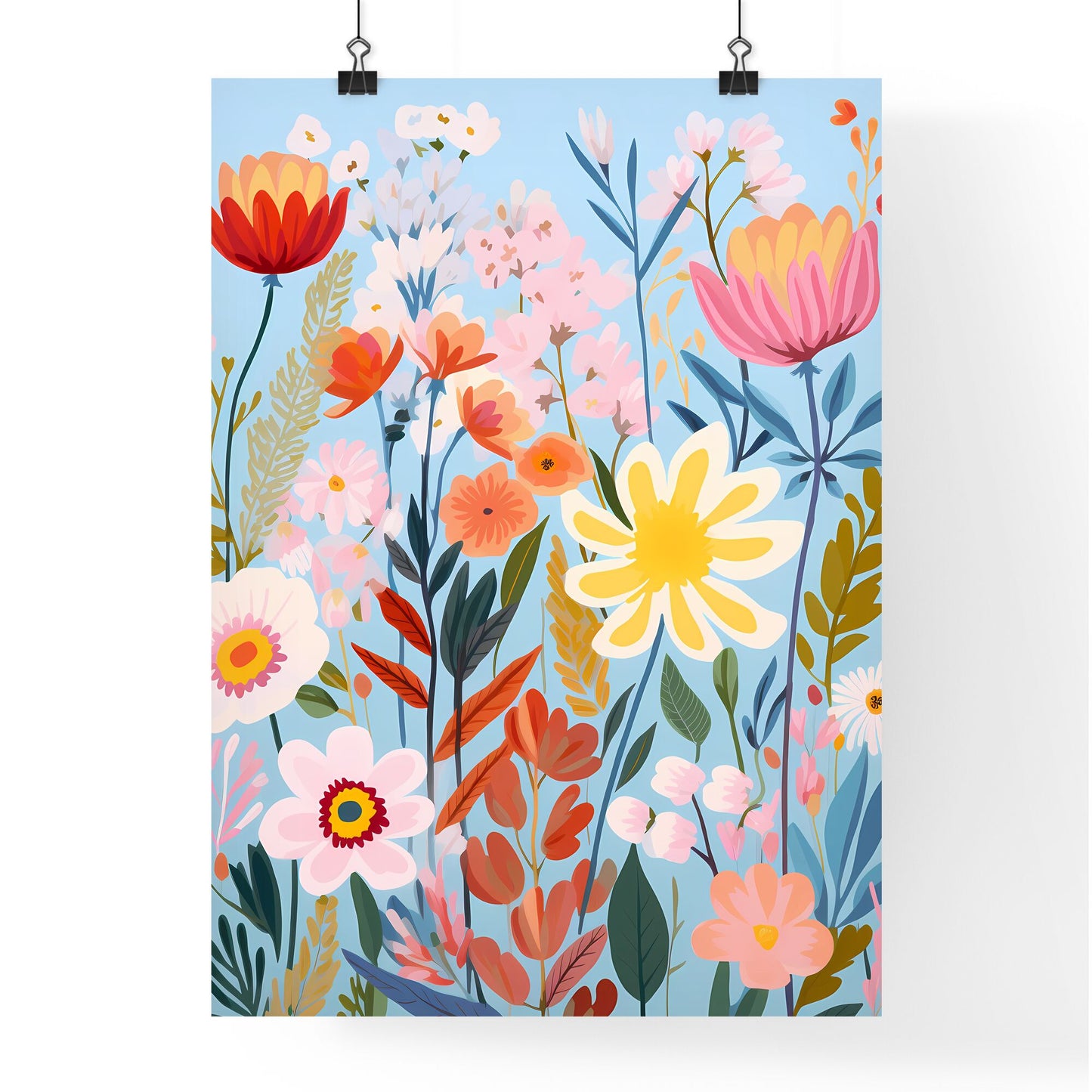 Painting Of Flowers And Leaves Art Print Default Title