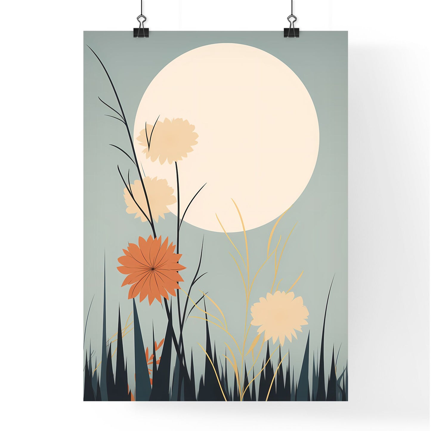 Painting Of Flowers And Grass Art Print Default Title