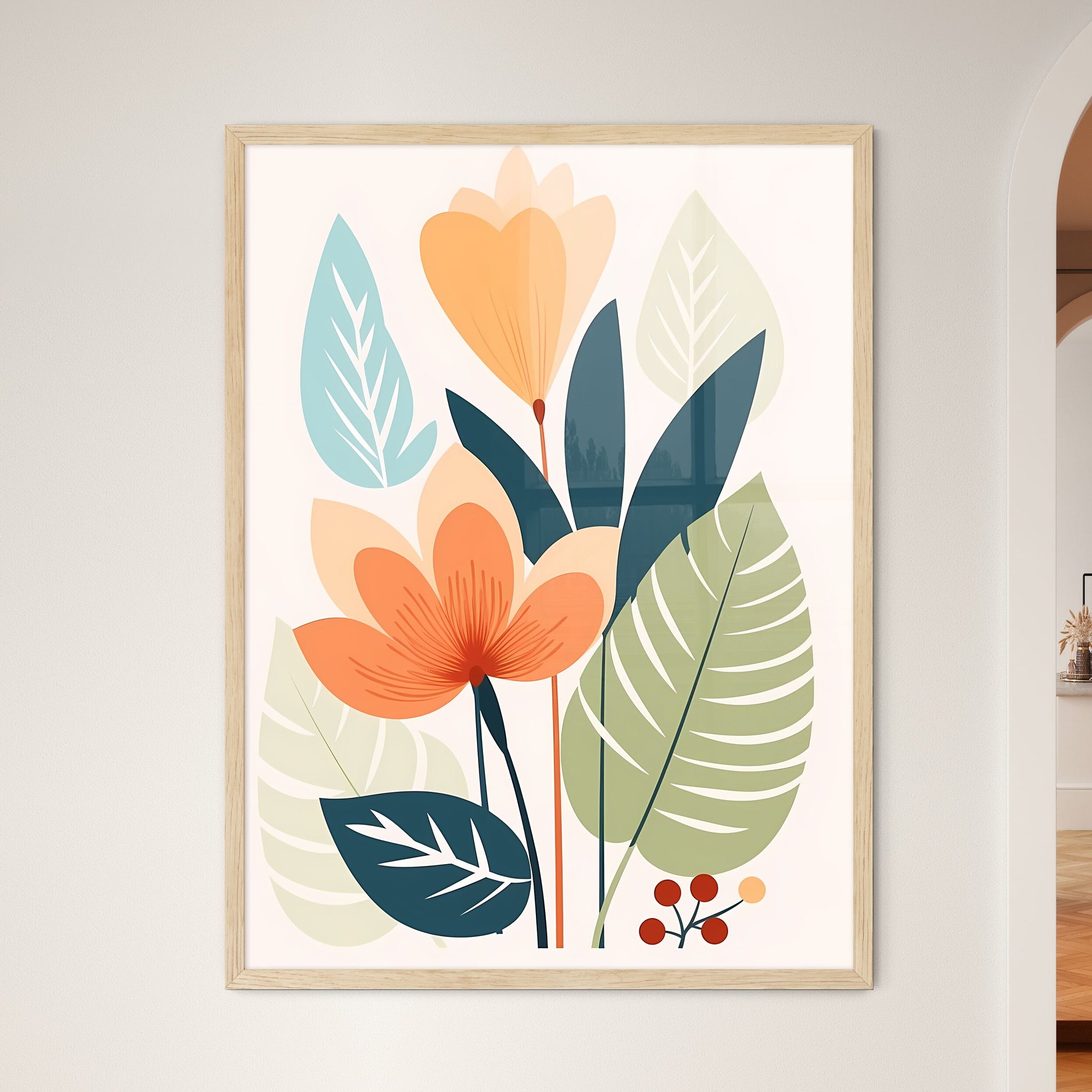 Close Up Of Flowers And Leaves Art Print Default Title