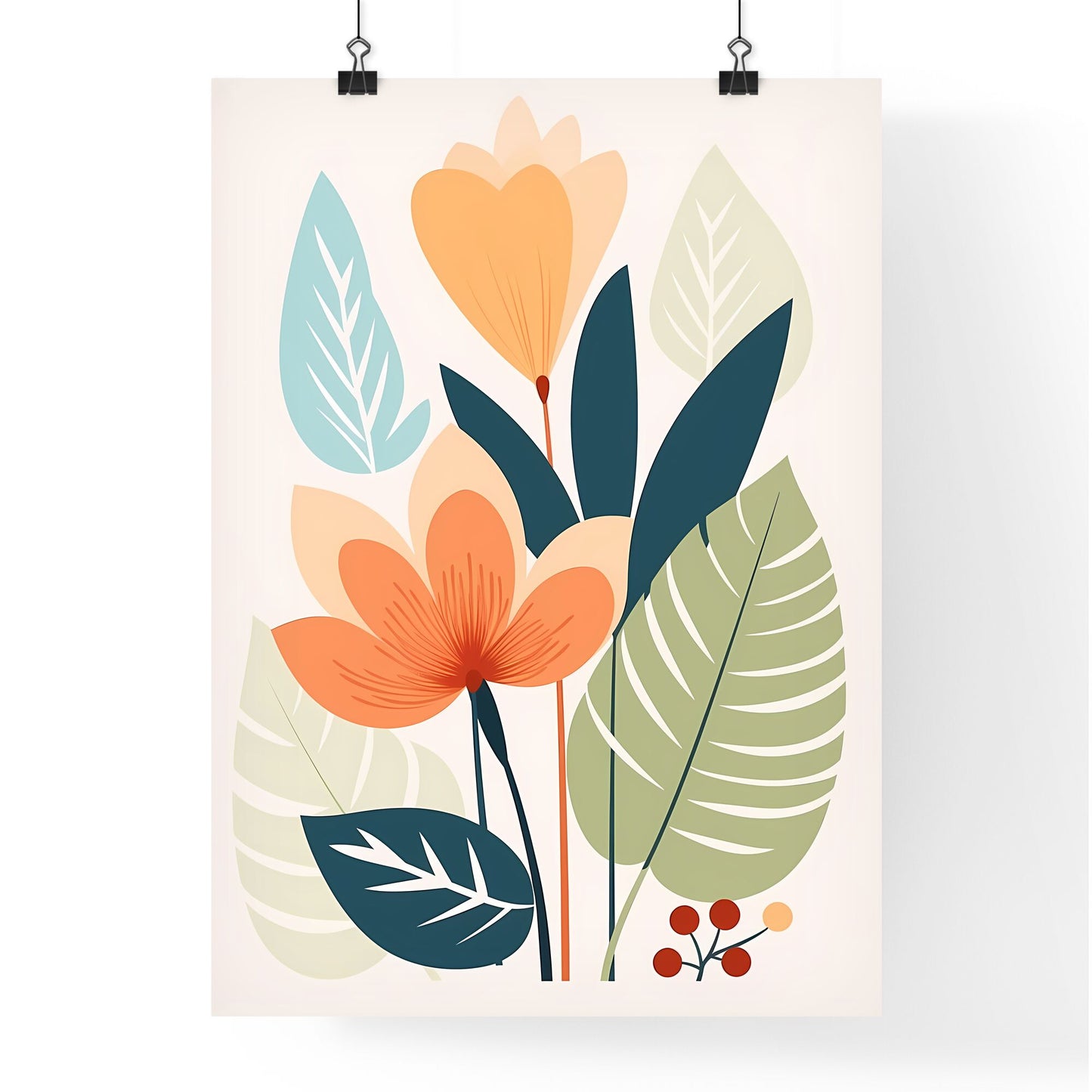 Close Up Of Flowers And Leaves Art Print Default Title