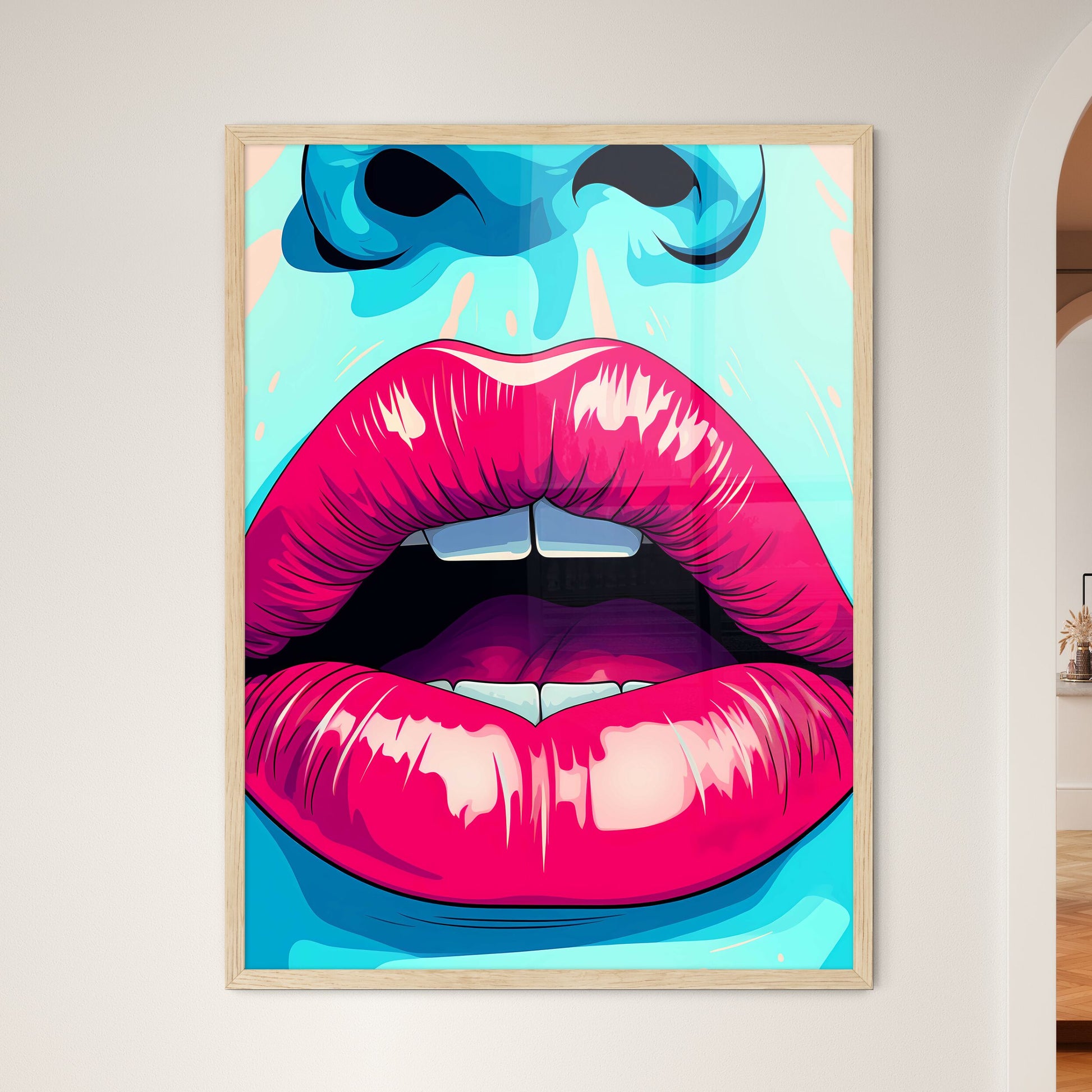 Close Up Of A Womans Lips Art Print Default Title