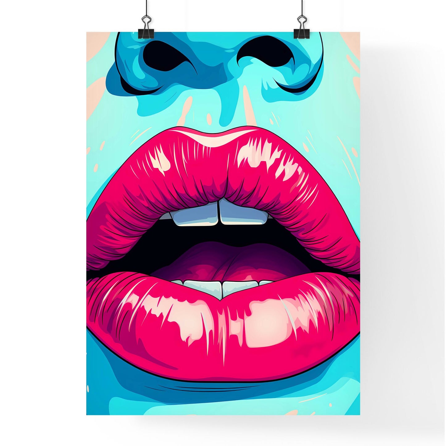 Close Up Of A Womans Lips Art Print Default Title