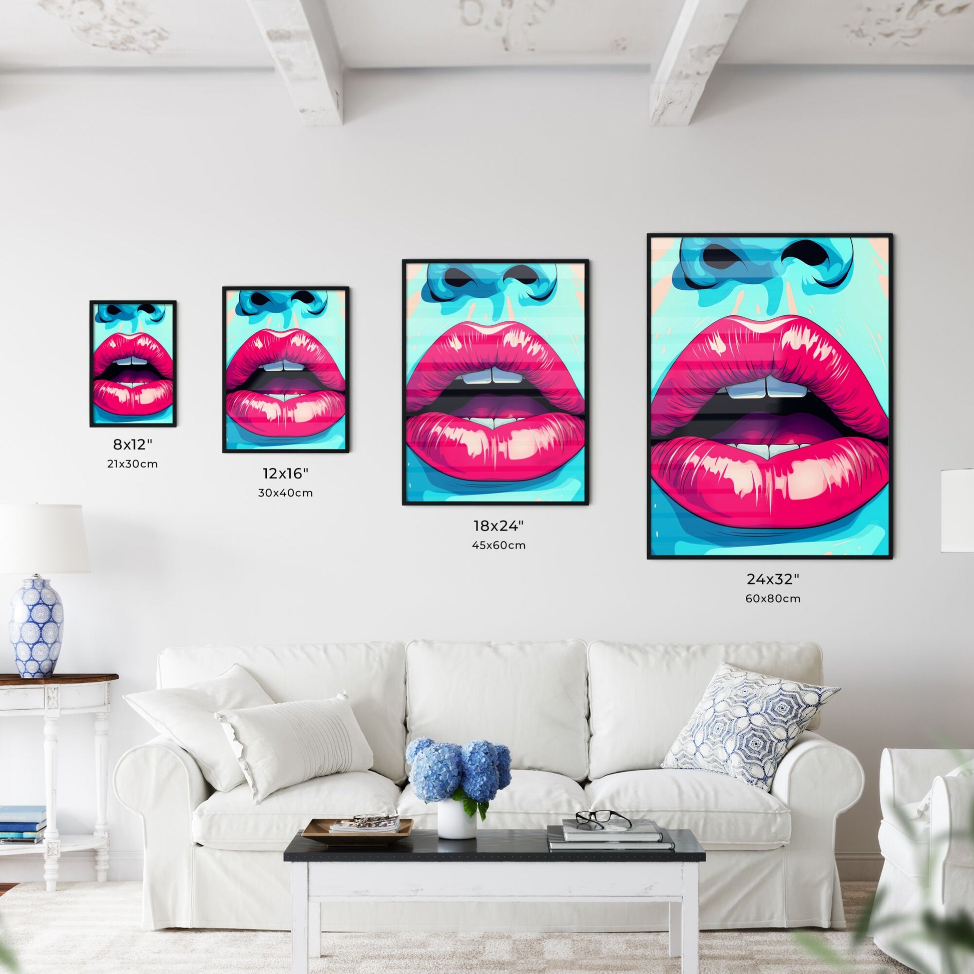 Close Up Of A Womans Lips Art Print Default Title