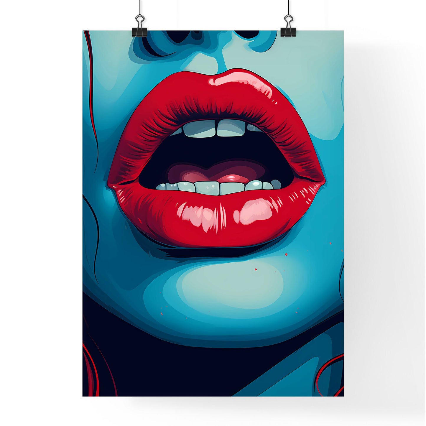 Close Up Of A Womans Lips Art Print Default Title