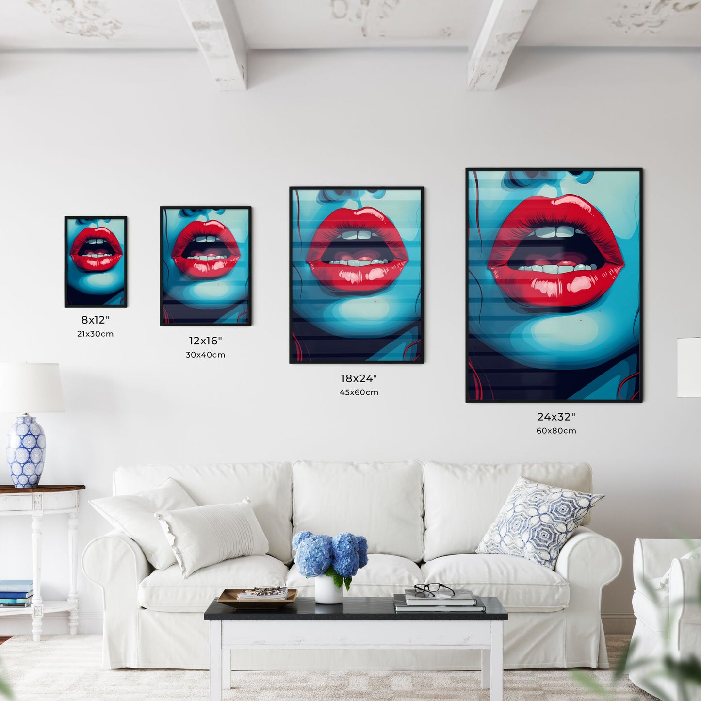 Close Up Of A Womans Lips Art Print Default Title