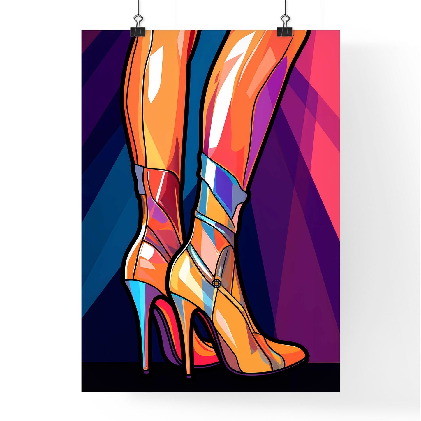 Cartoon Of Legs Wearing High Heels Art Print Default Title