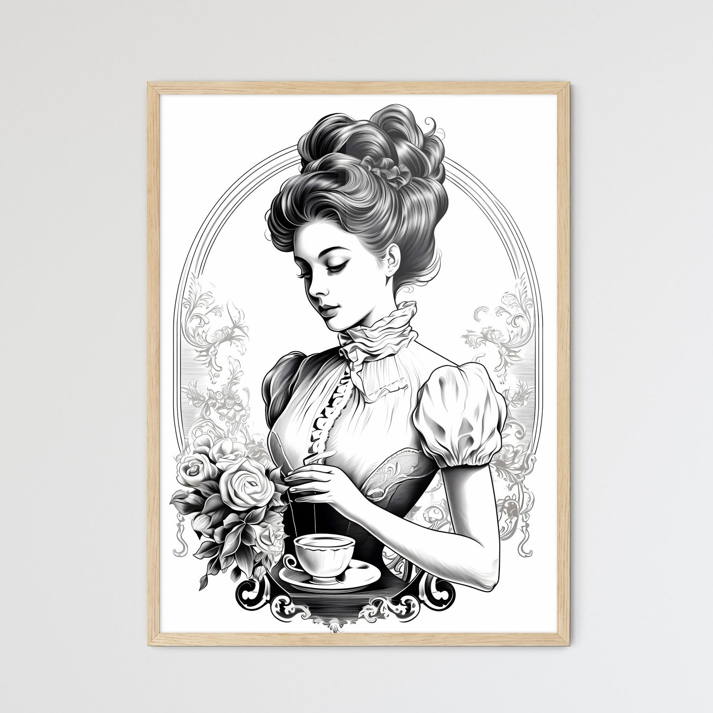 Woman Holding A Cup Of Coffee Art Print Default Title
