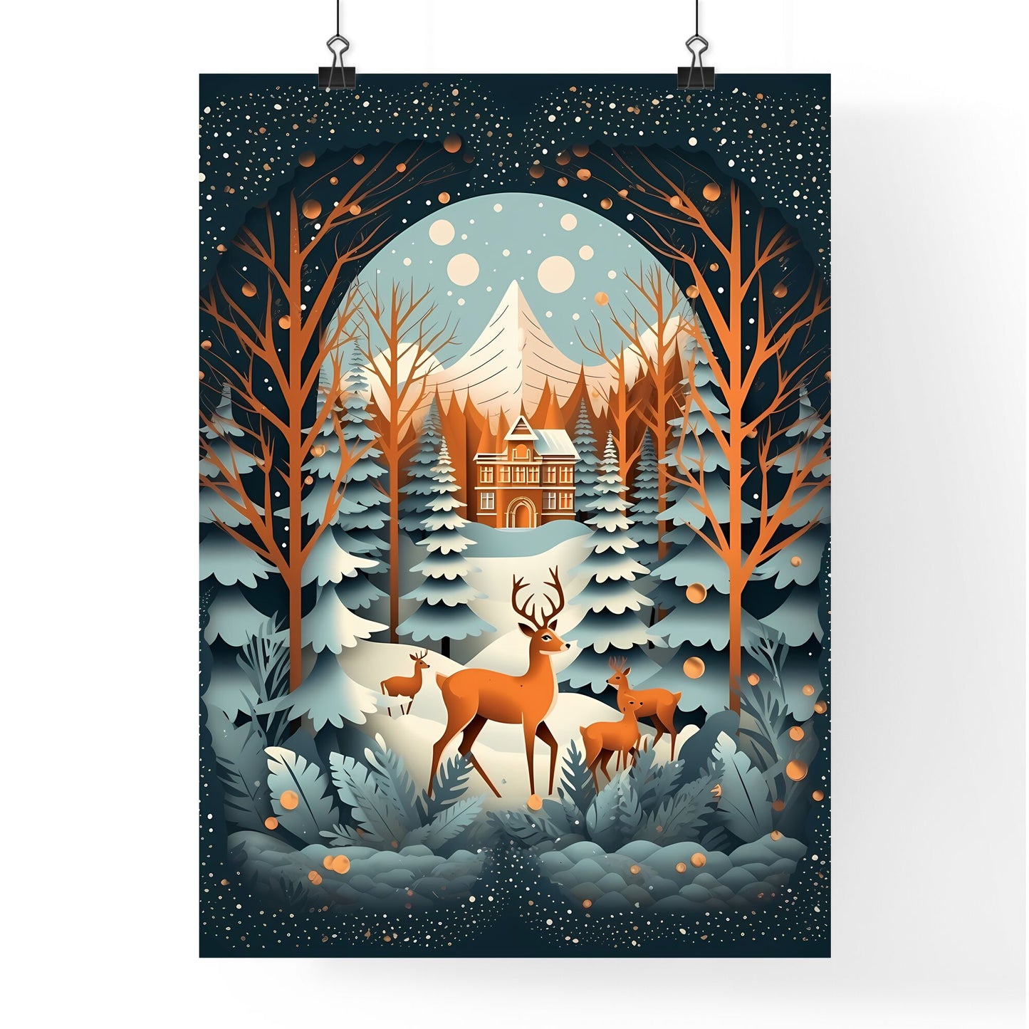 Deer In The Snow Art Print Default Title