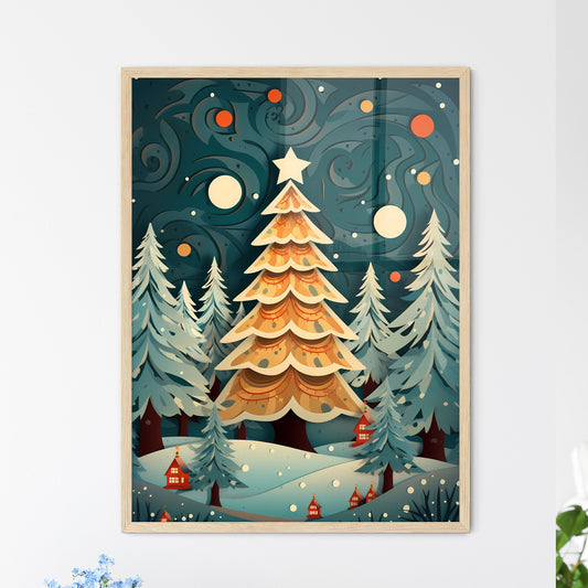 Paper Cut Out Of A Christmas Tree Art Print Default Title