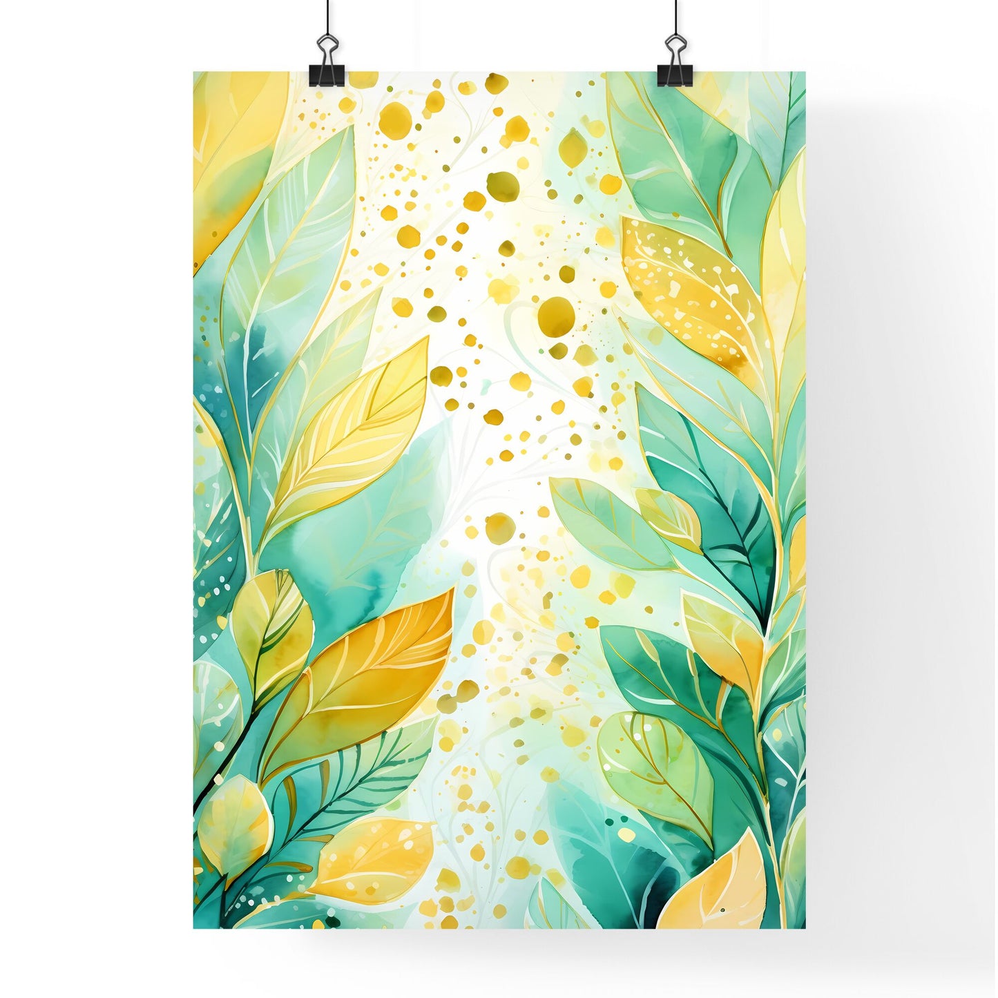 Painting Of Leaves And Dots Art Print Default Title