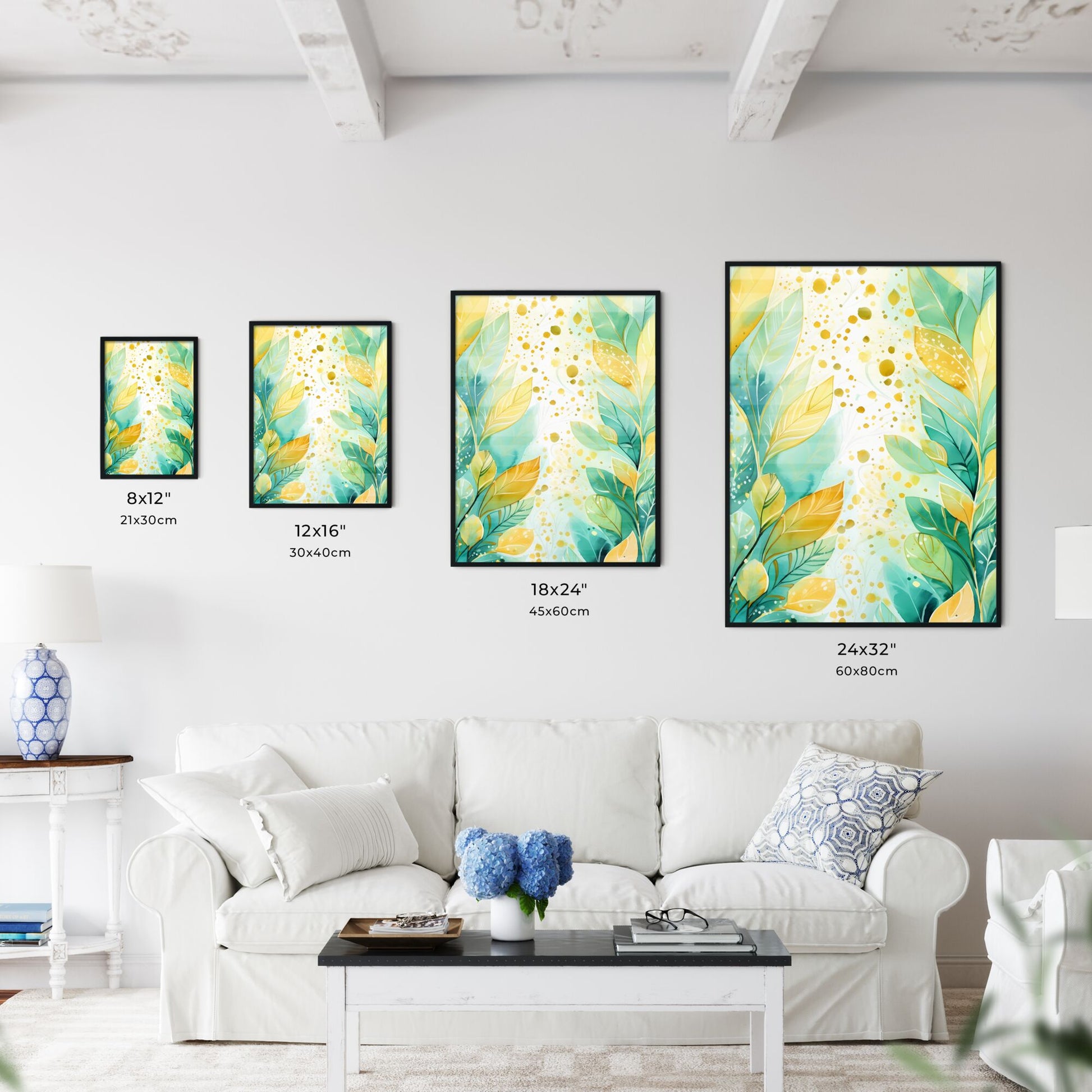 Painting Of Leaves And Dots Art Print Default Title