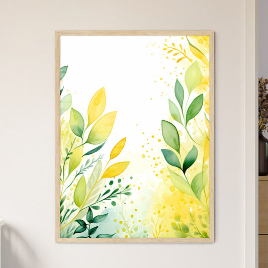 Watercolor Painting Of Leaves Art Prin - Framed Art Print