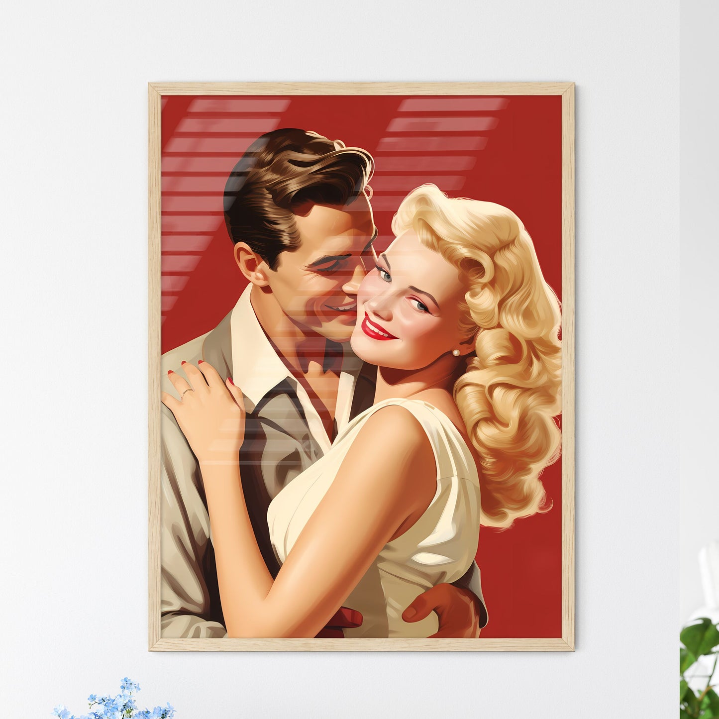 Man And Woman Hugging Art Print Default Title