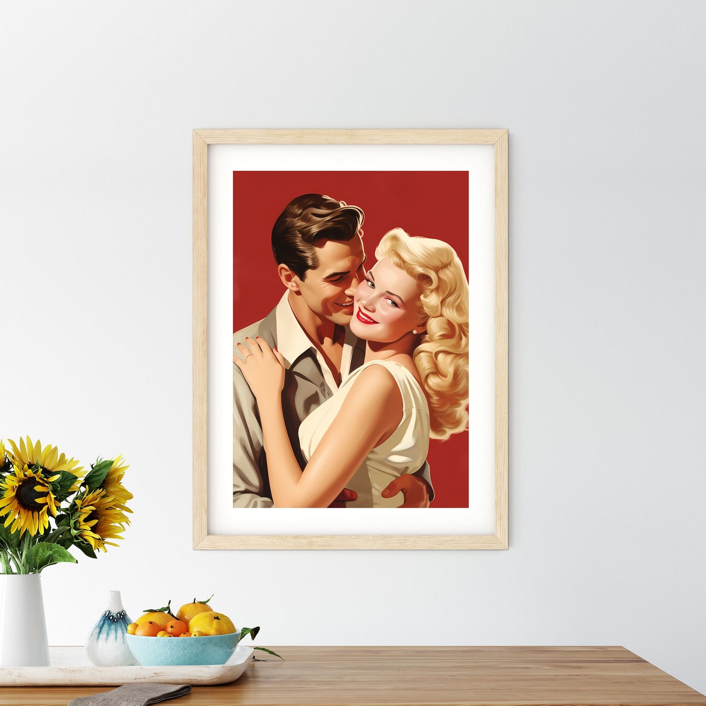 Man And Woman Hugging Art Print Default Title