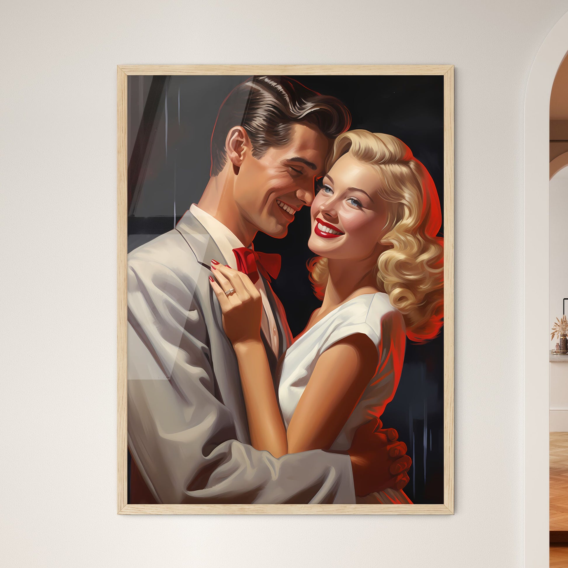 Man And Woman Hugging Art Print Default Title