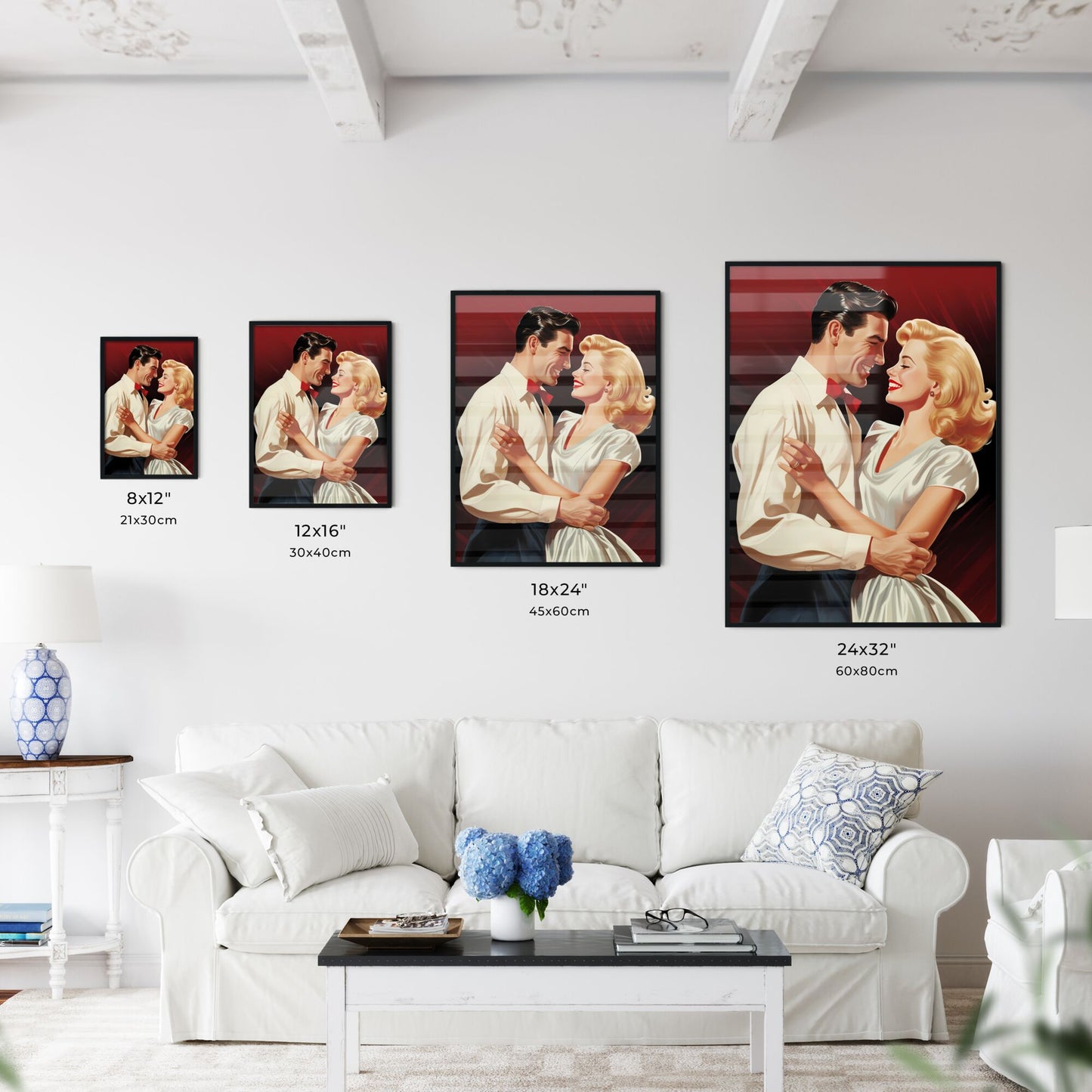 Man And Woman Hugging Art Print Default Title