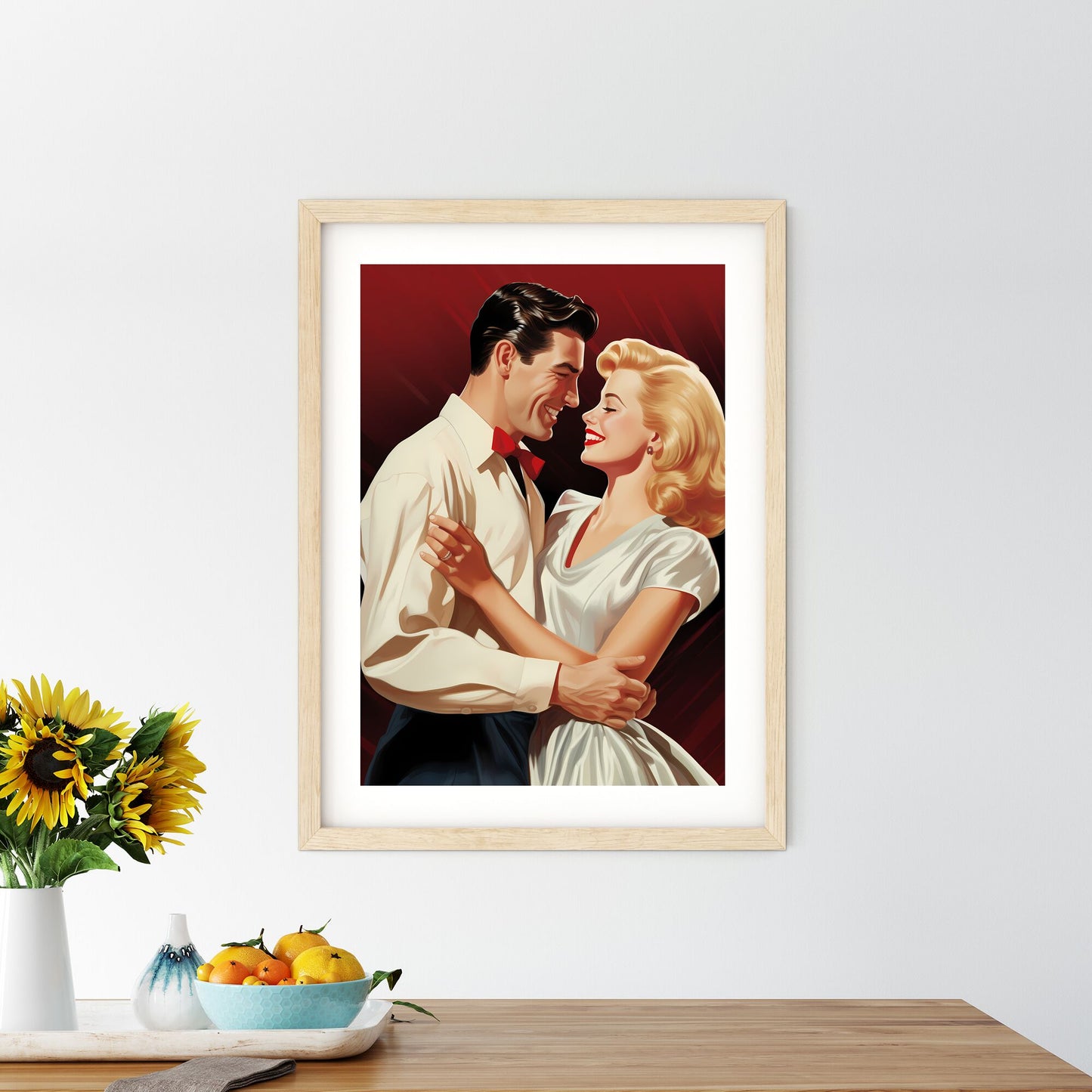 Man And Woman Hugging Art Print Default Title